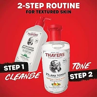 2% AHA Exfoliating Toner with Glycolic Acid, Lactic Acid and Witch Hazel, Smoothing and Pore Refining