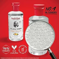 2% AHA Exfoliating Toner with Glycolic Acid, Lactic Acid and Witch Hazel, Smoothing and Pore Refining