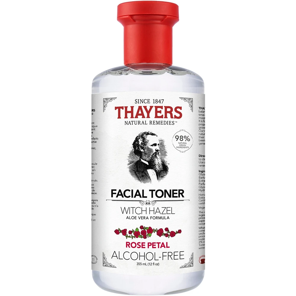 Rose Petal Alcohol Free Witch Hazel Face Toner with Aloe Vera formula 355ml
