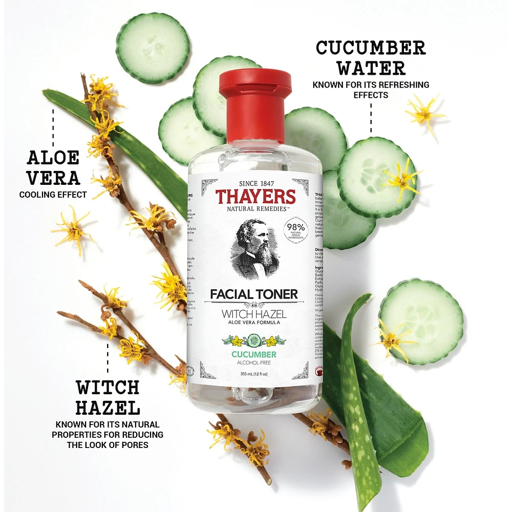 Cucumber Alcohol-Free Witch Hazel Face Toner with Aloe Vera