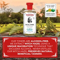 Unscented Alcohol Free Witch Hazel Face Toner with Aloe Vera
