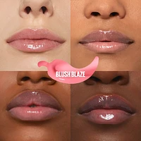 Maybelline New York Lifter Plump Lip Gloss, Plumping, Sheer Finish, Intense heated sensation, Peach Fever, 005, Peachy Nude Cream, 5.4 ml
