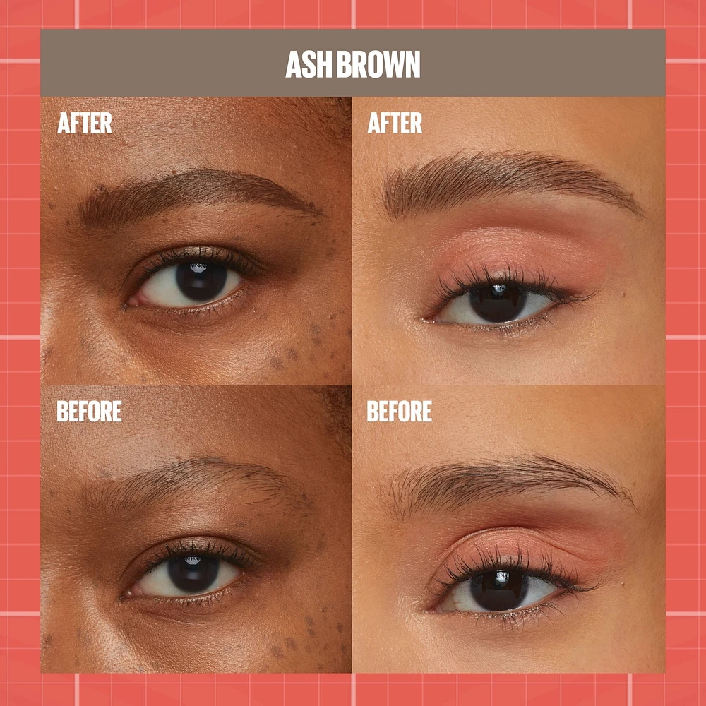 Maybelline New York 2-1 Build a Brow for real-looking full brows 2 easy steps, Medium Brown, 0.4 ml