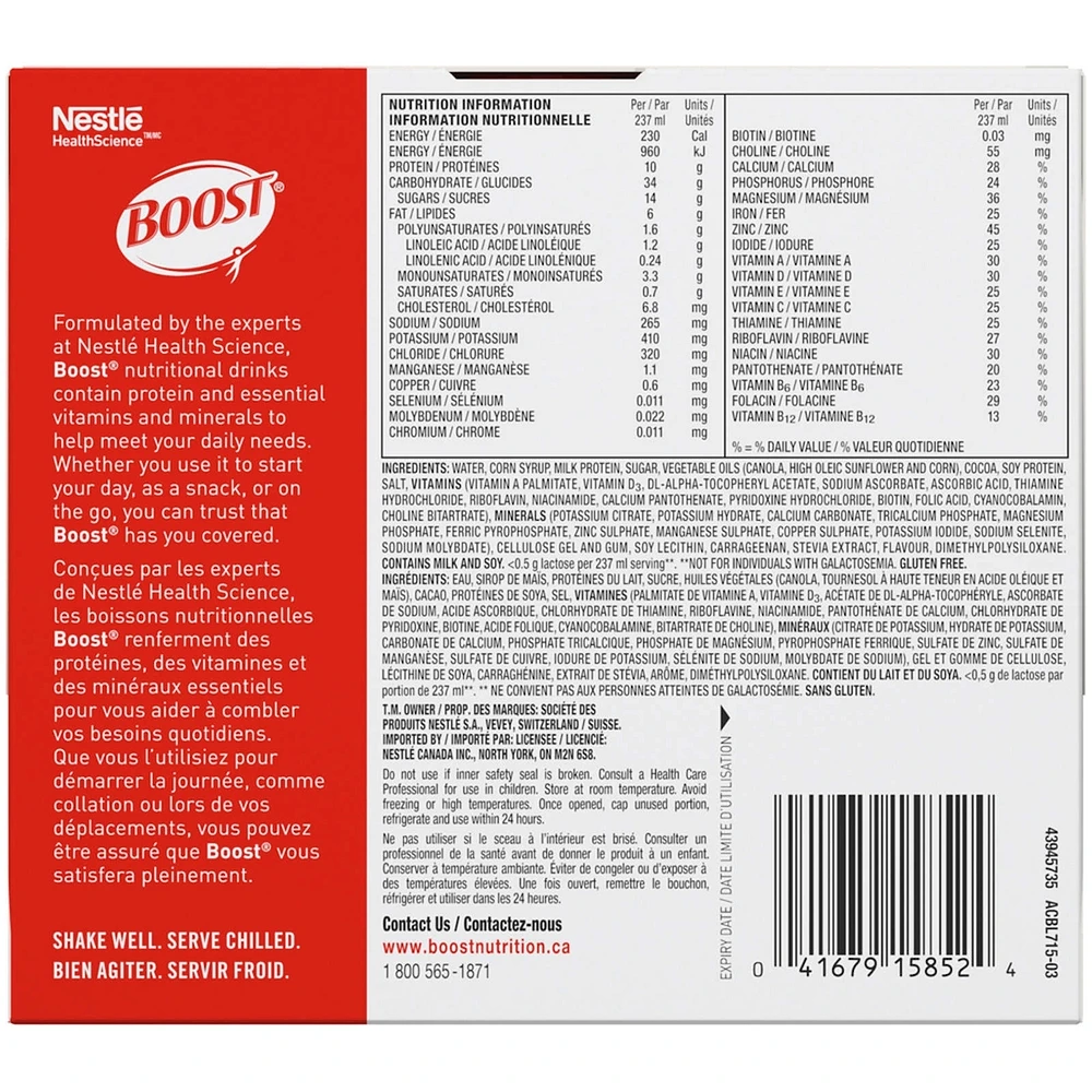 Original Chocolate Meal Replacement Drink, Pack of 6, 6 x 237 ml