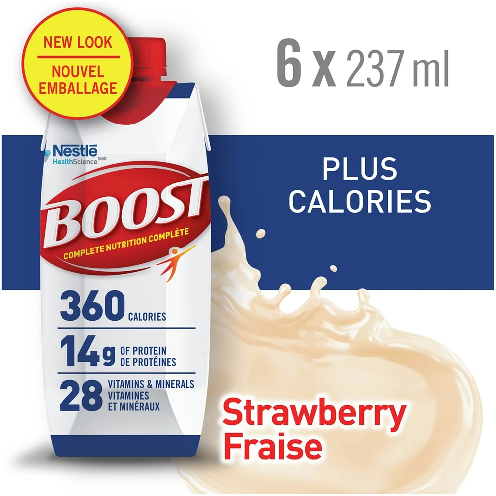 PLUS Calories Strawberry Formulated Liquid Diet Drink,6 x 237 ml