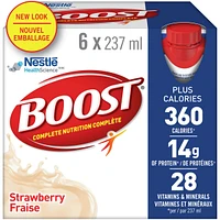 PLUS Calories Strawberry Formulated Liquid Diet Drink,6 x 237 ml