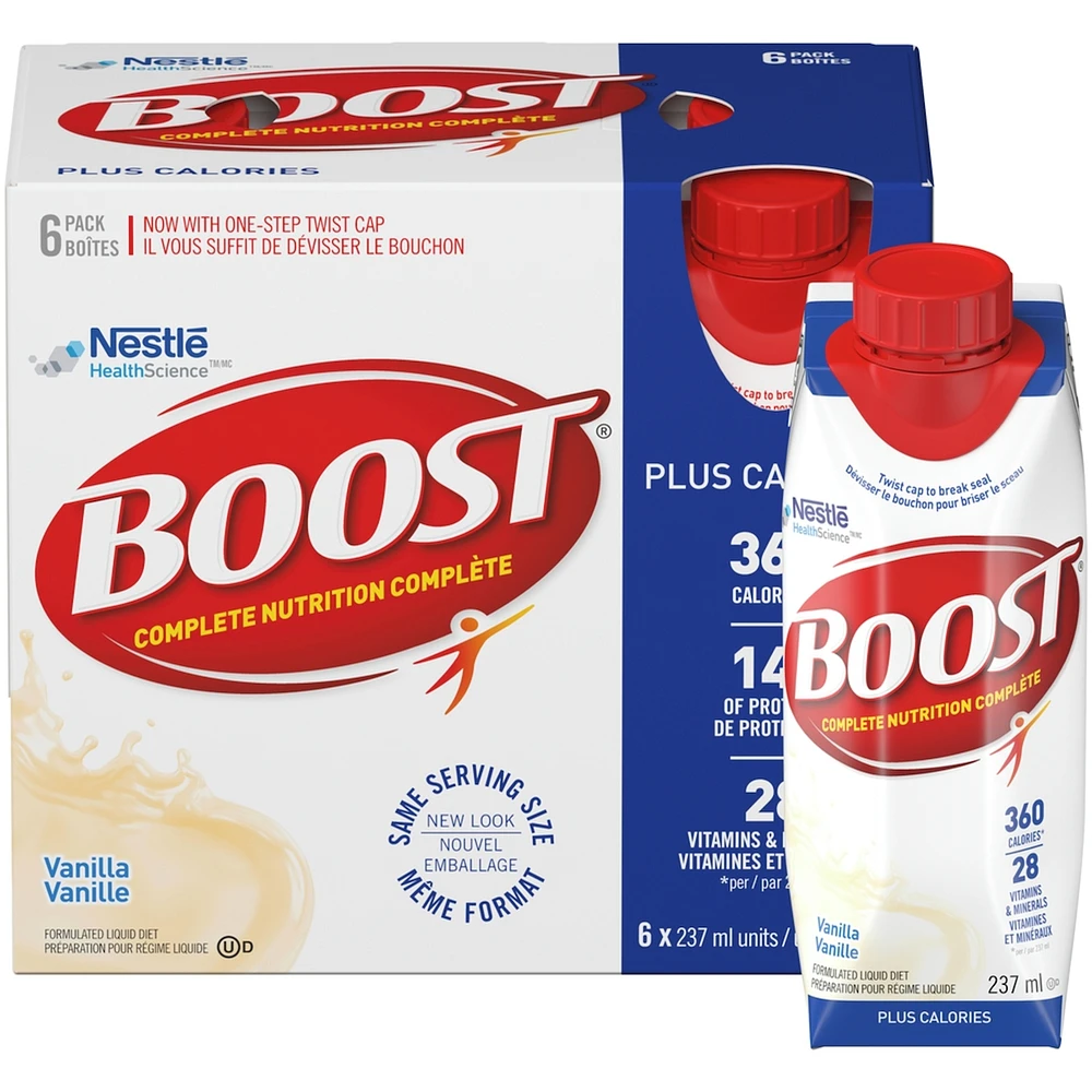 PLUS Calories Vanilla Formulated Liquid Diet Drink, 6 x 237ml