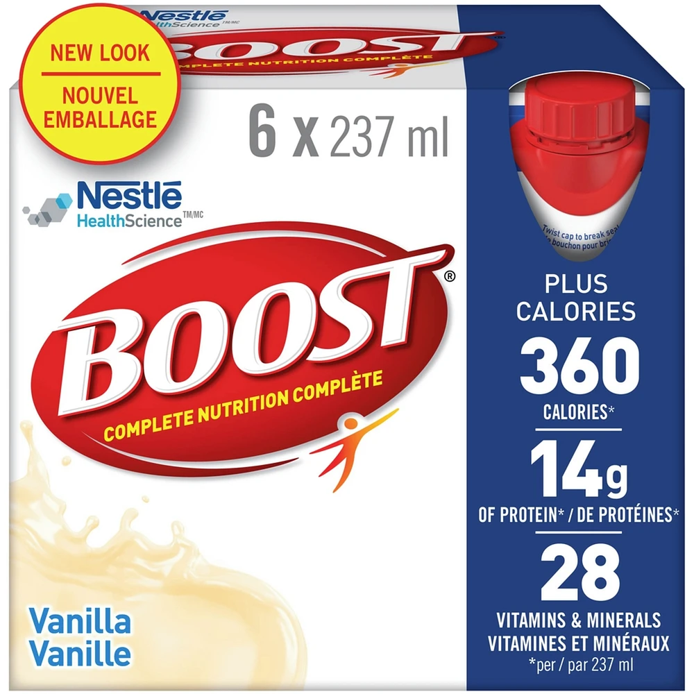 PLUS Calories Vanilla Formulated Liquid Diet Drink, 6 x 237ml
