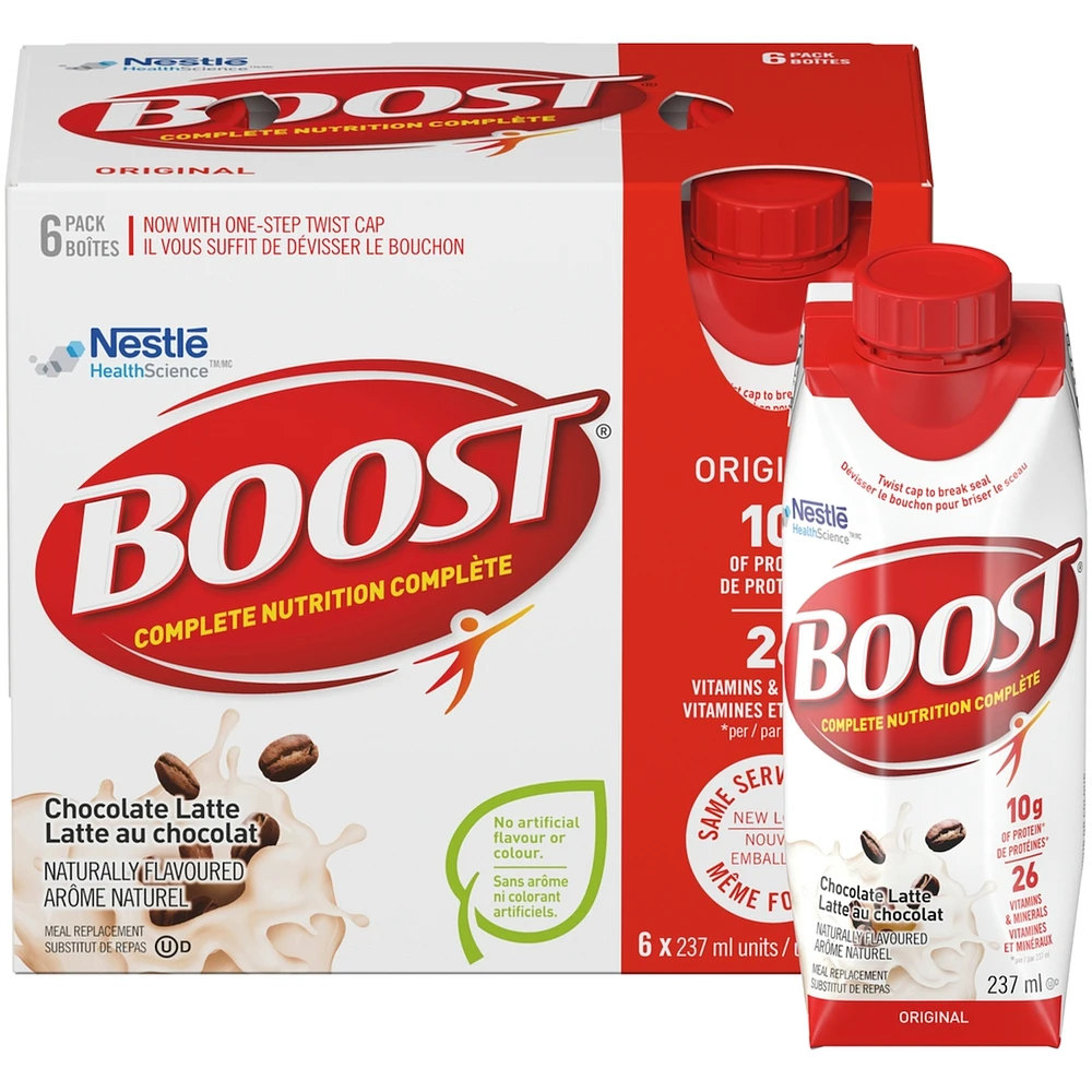 Original Chocolate Latte Meal Replacement Drink, Pack of 6, 6 x 237 ml