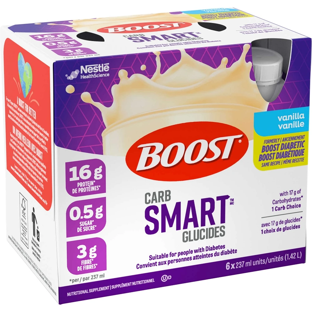 Diabetic Vanilla Nutritional Supplement Drink, Pack of 6, 6 x 237 ml