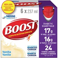 Diabetic Vanilla Nutritional Supplement Drink, Pack of 6, 6 x 237 ml