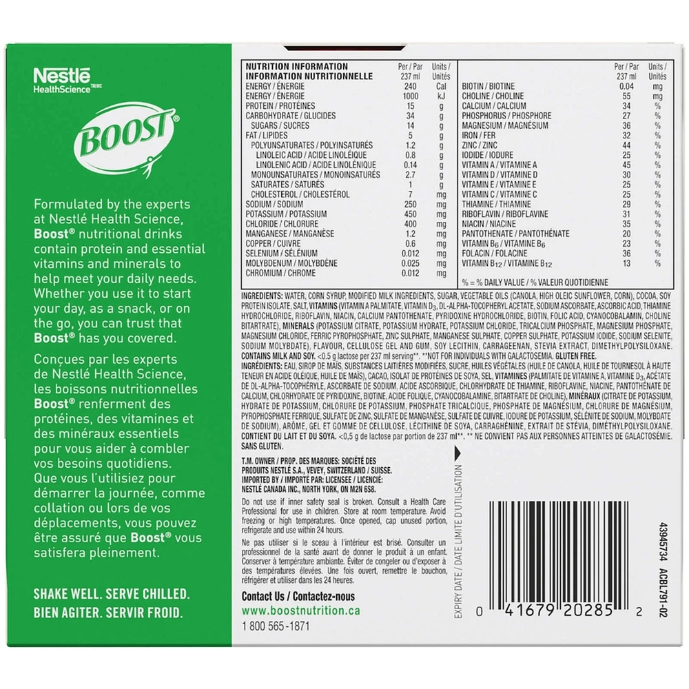 High Protein Chocolate Meal Replacement Drink, Pack of 6, 6 x 237 ml
