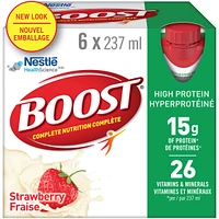 High Protein Strawberry Meal Replacement Drink, Pack of 6, 6 x 237 ml