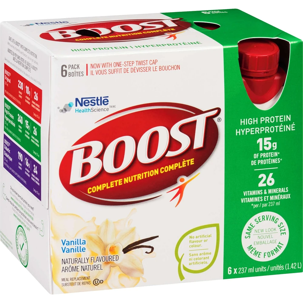 High Protein Vanilla Meal Replacement Drink, Pack of 6, 6 x 237 ml