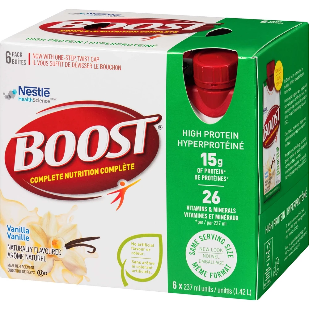High Protein Vanilla Meal Replacement Drink, Pack of 6, 6 x 237 ml