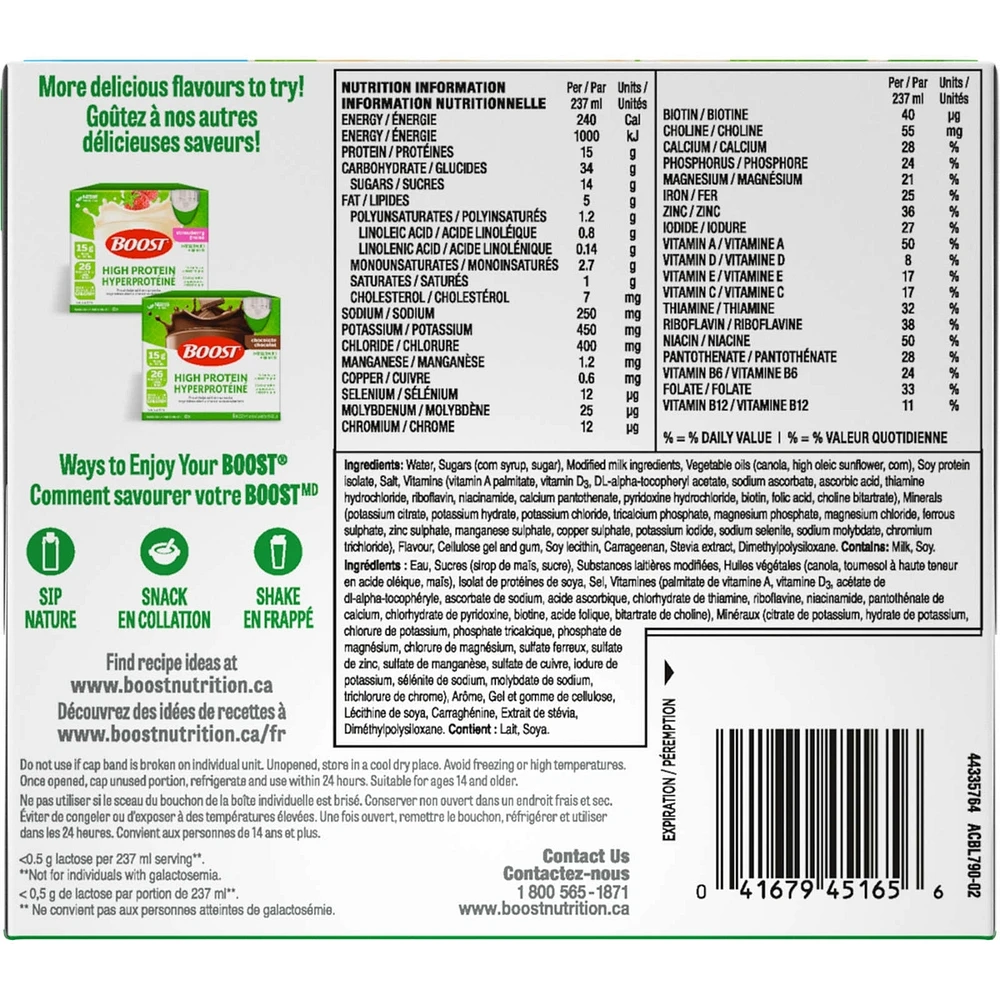 High Protein Vanilla Meal Replacement Drink, Pack of 6, 6 x 237 ml