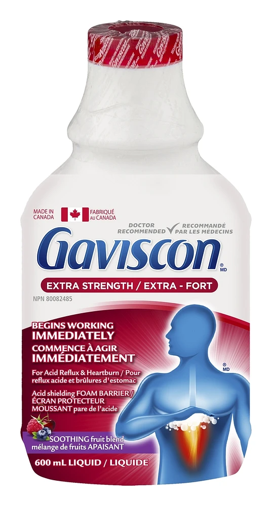 Gaviscon Extra Strength Liquid Soothing Fruit Blend