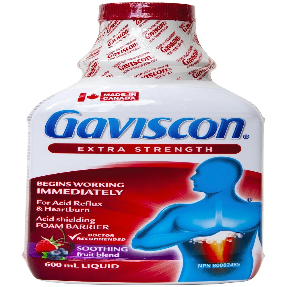 Gaviscon Extra Strength Liquid Soothing Fruit Blend