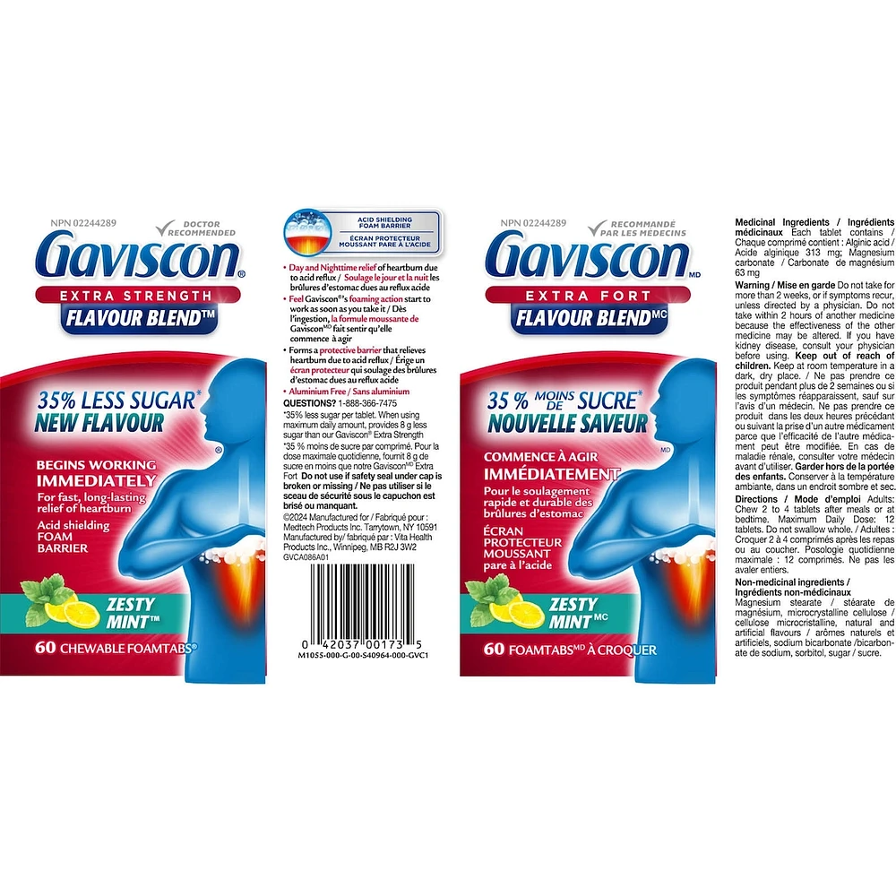 Gaviscon Extra Strength Flavour BlendTM Zesty MintTM Tablet