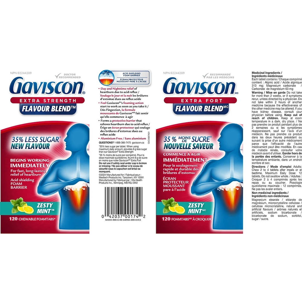 Gaviscon Max Relief Chewable Foamtabs Peppermint with Cooling Action