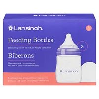 Lansinoh®   Feeding Bottles,5oz    + Natural wave® Nipples