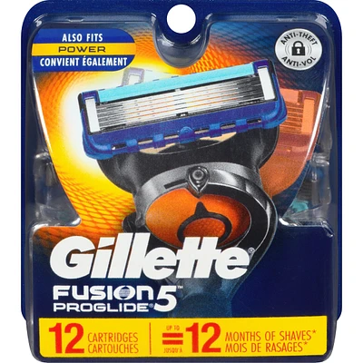 Gillette Fusion5 ProGlide Razor Refills for Men, Razor Cartridges for FlexBall Razor Handle, 5-Blade Razor Blades