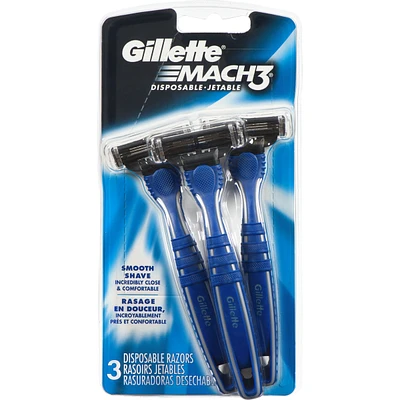 Gillette Mach3 Men’s Disposable Razors - 3 Pack
