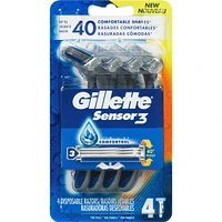 Gillette Sensor3 Men's Disposable Razor - 4 Pack