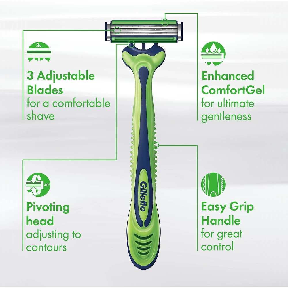 Gillette Sensor3 Sensitive Men's Disposable Razor - 4 Pack