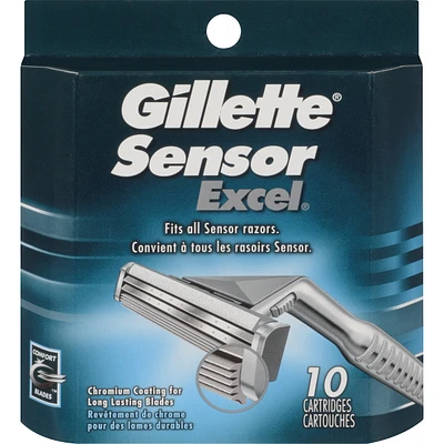 Gillette Sensor Excel Men's Razor Blades, 10 Refills