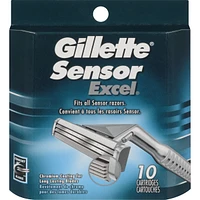 Gillette Sensor Excel Men's Razor Blades, 10 Refills