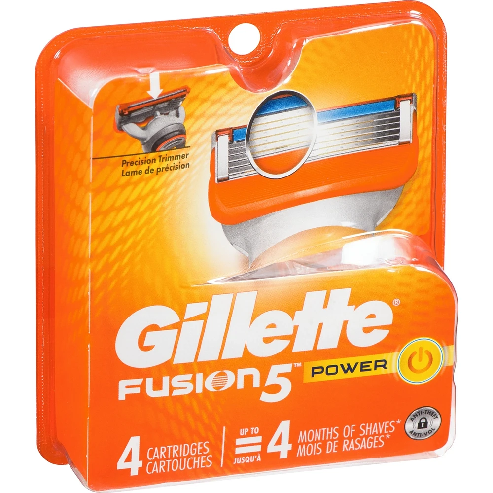 Cartouches de rechange de rasoir Gillette Fusion5 Power pour hommes, cartouches de rasoir, bande lubrifiante, lame de précision