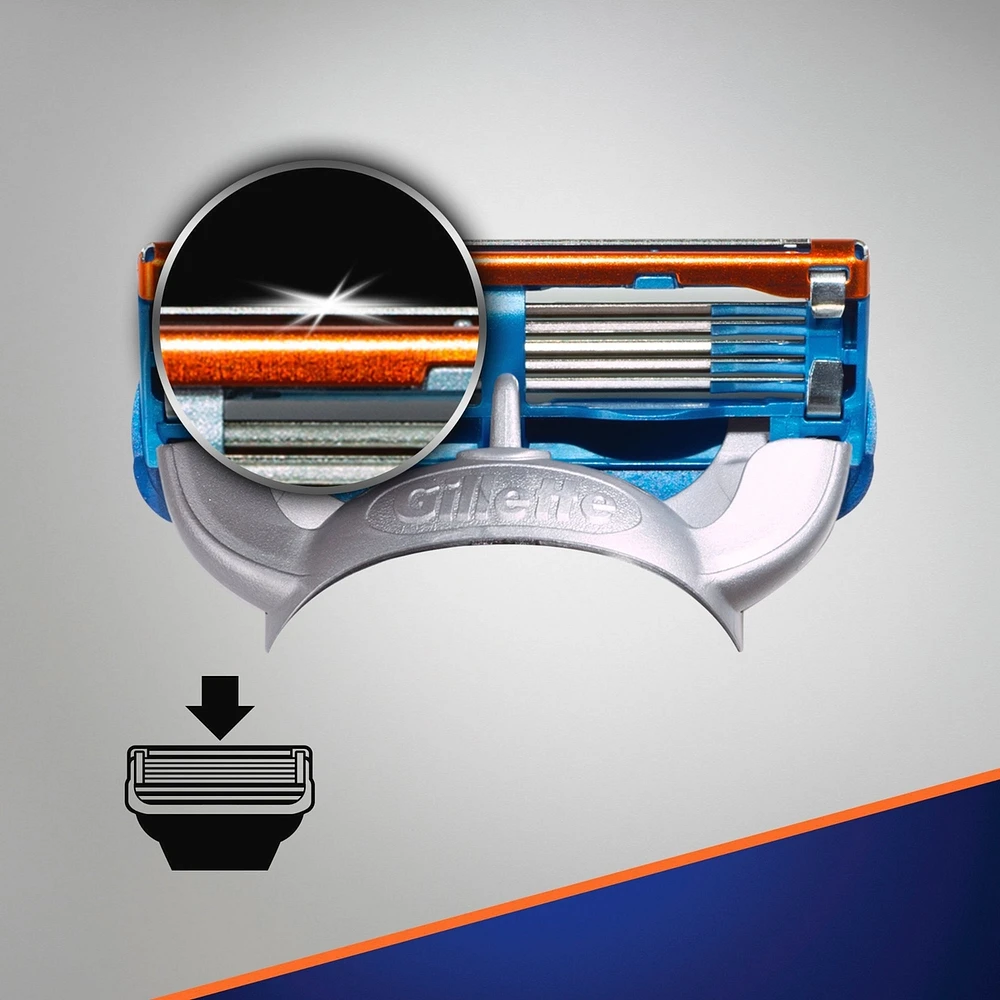 Cartouches de rechange de rasoir Gillette Fusion5 Power pour hommes, cartouches de rasoir, bande lubrifiante, lame de précision