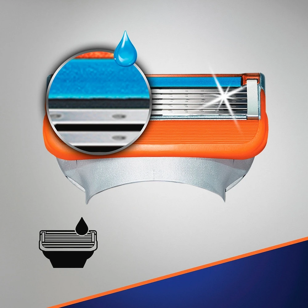 Cartouches de rechange de rasoir Gillette Fusion5 Power pour hommes, cartouches de rasoir, bande lubrifiante, lame de précision