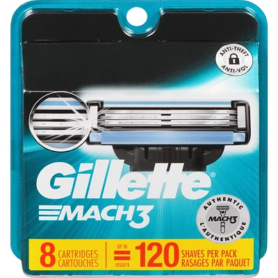 Gillette Mach3 Men's Razor Blades, 8 Refills