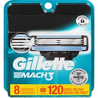 Gillette Mach3 Men's Razor Blades, 8 Refills