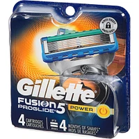 Cartouches de rechange de rasoir Gillette Fusion5 ProGlide Power pour hommes, cartouches de rasoir pour manche Flex-pivot, cartouches à 5 lames de rasoir