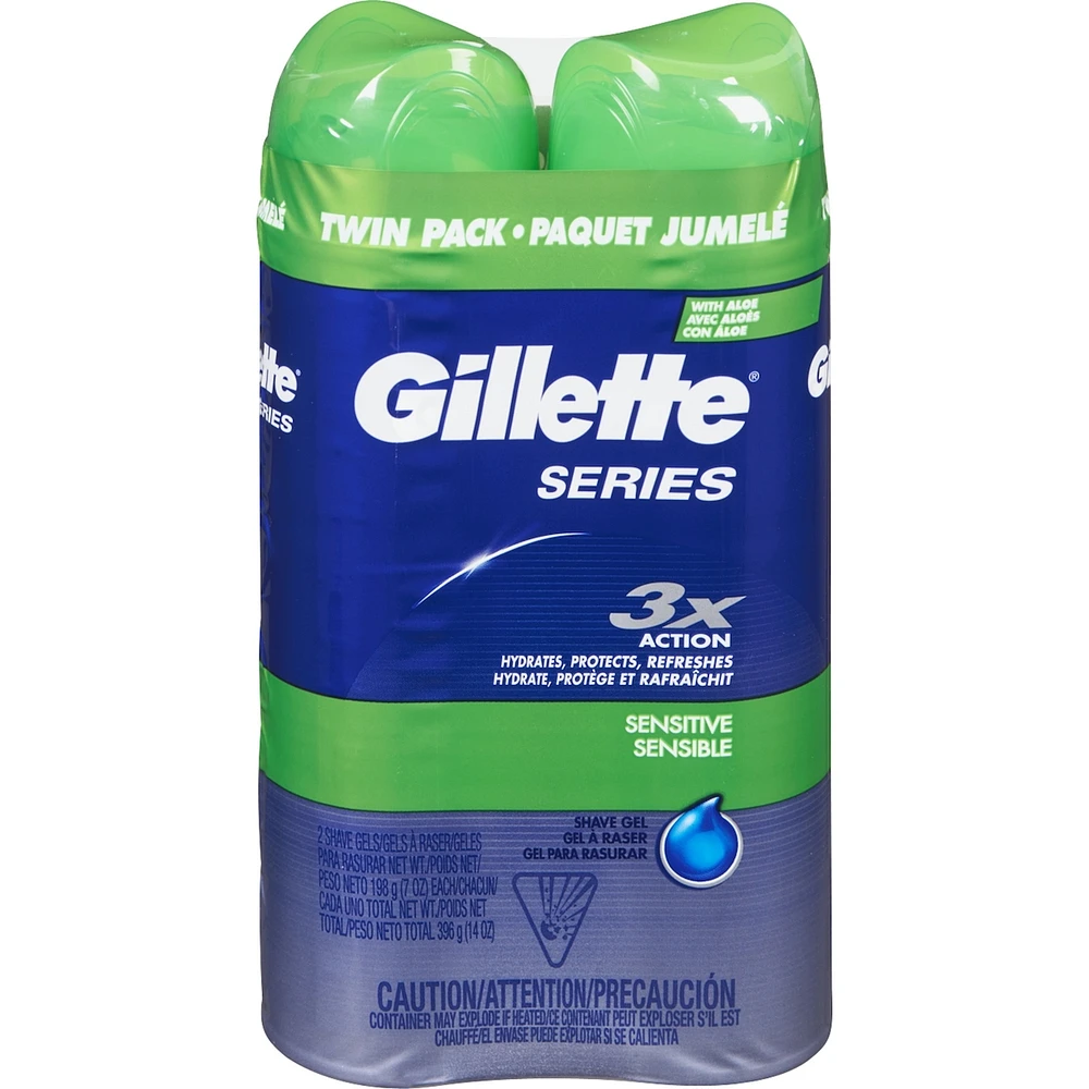 Gillette Series Shave Gel Sensitive Twin Pack 14 Oz