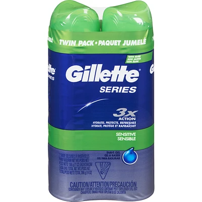 Gillette Series Shave Gel Sensitive Twin Pack 14 Oz