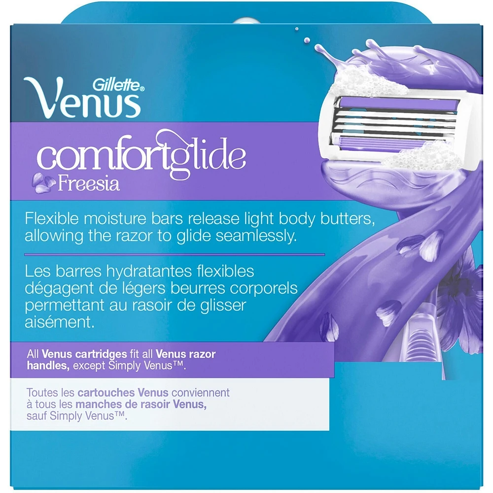Gillette Venus ComfortGlide Freesia Scented Women's Razor Blades, 6 Refills