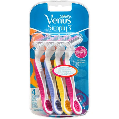 Gillette Venus Simply3 Women's Disposable Razors - 4 Pack