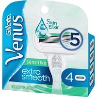 Gillette Venus Extra Smooth Sensitive Women's Blades, 4 Refills