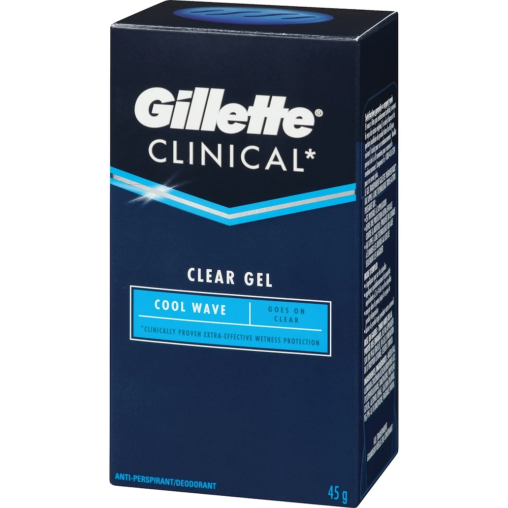 Gillette Clinical Protection Cool Wave Clear Gel Anti-Perspirant/Deodorant, 45 g