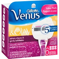 Venus ComfortGlide with Olay Sugarberry Women's Razor Blades, 6 Refills