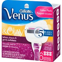 Venus ComfortGlide with Olay Sugarberry Women's Razor Blades, 6 Refills