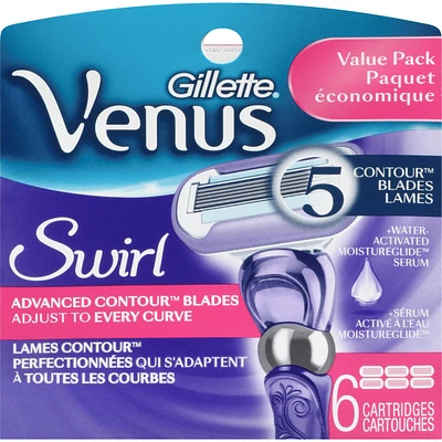 Gillette Venus Swirl  Women's Razor Blade Refills, 6 Refills