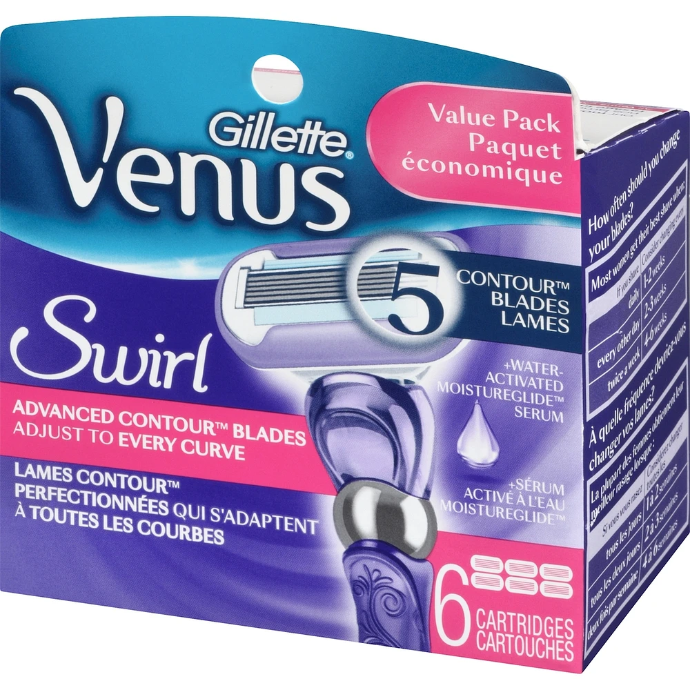 Gillette Venus Swirl  Women's Razor Blade Refills, 6 Refills