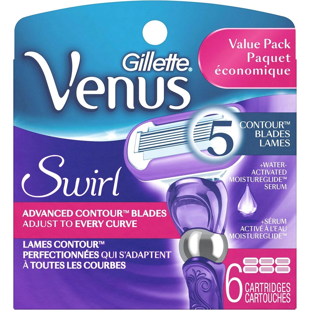 Gillette Venus Swirl  Women's Razor Blade Refills, 6 Refills
