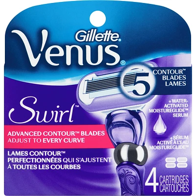 Gillette Venus Swirl Women's Razor Blades, 4 Refills