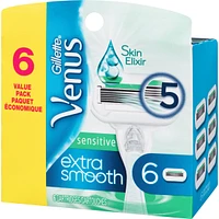 Gillette Venus Extra Smooth Sensitive Women's Razor Blade Refills, 6 Refills
